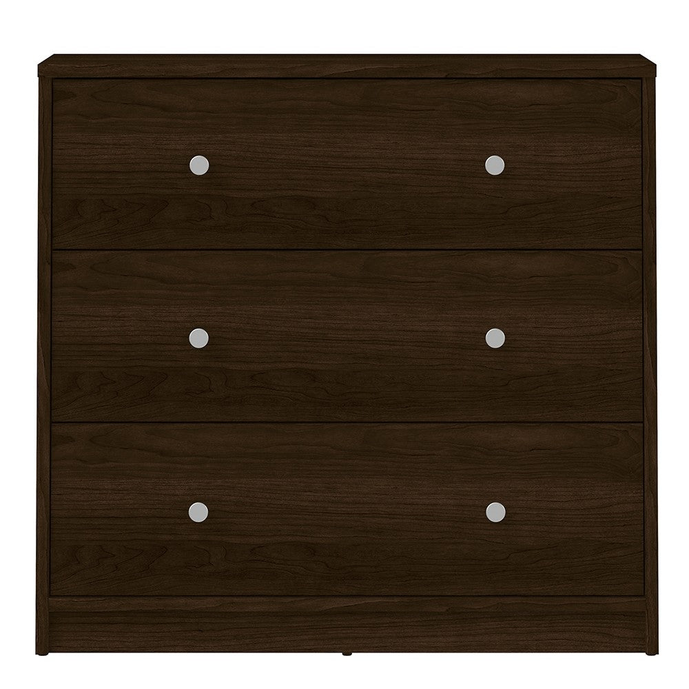 Felix 3 Drawers Dark Walnut Chest of Drawer - FurniComp
