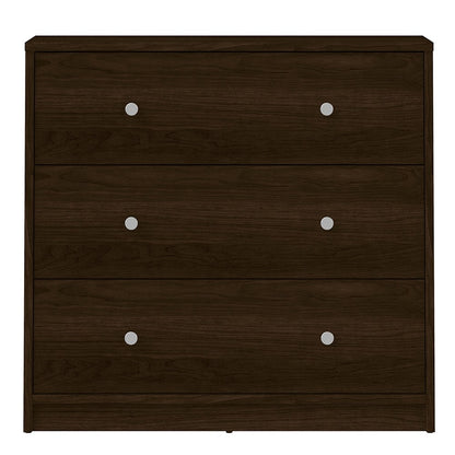 Felix 3 Drawers Dark Walnut Chest of Drawer - FurniComp