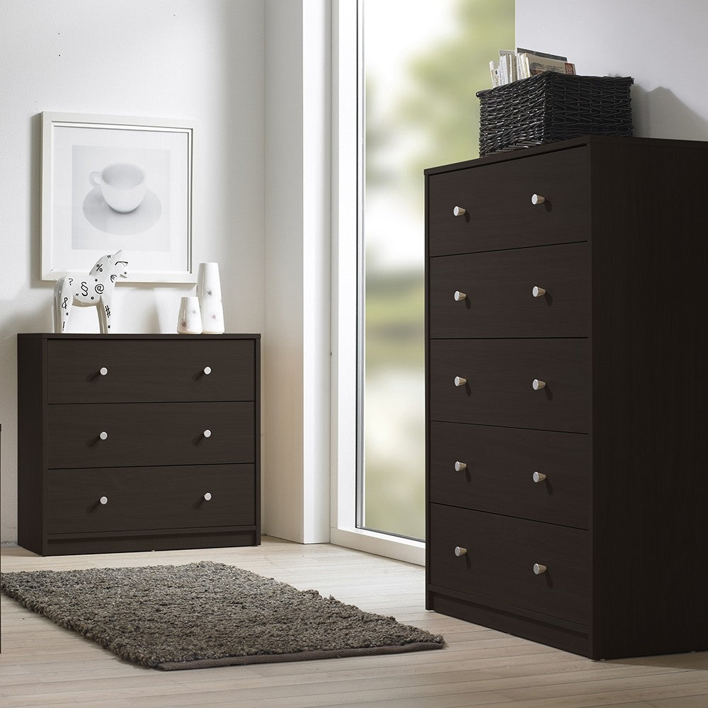 Felix 3 Drawers Dark Walnut Chest of Drawer - FurniComp