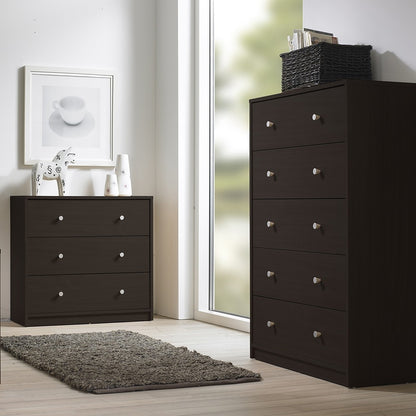 Felix 3 Drawers Dark Walnut Chest of Drawer - FurniComp