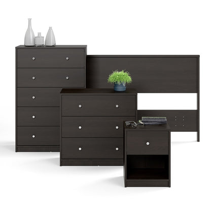 Felix 3 Drawers Dark Walnut Chest of Drawer - FurniComp