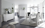 Roma 3 Door Matt White Sideboard Storage Cabinet - FurniComp
