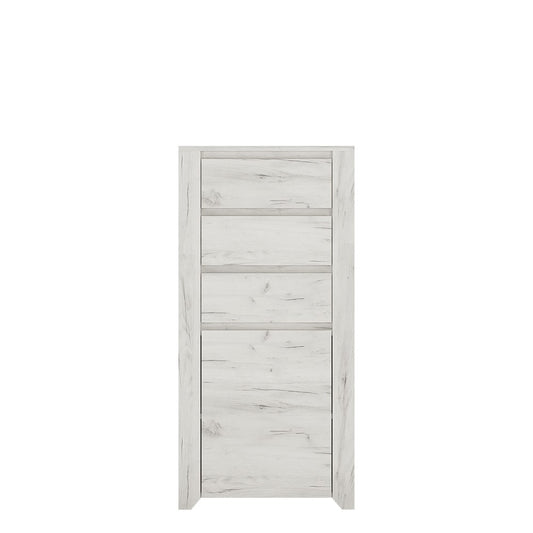 Florence White Oak 1 Door 3 Drawer Chest of Drawer - FurniComp