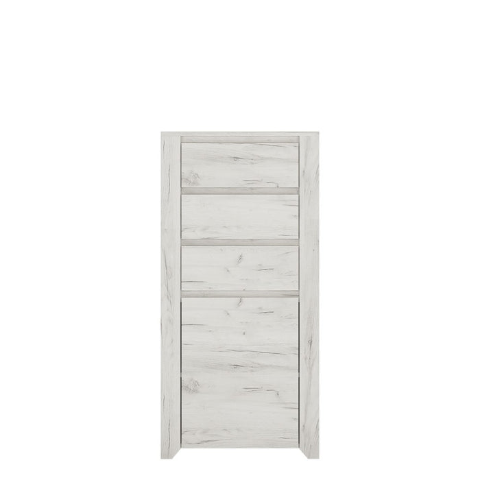 Florence White Oak 1 Door 3 Drawer Chest of Drawer - FurniComp