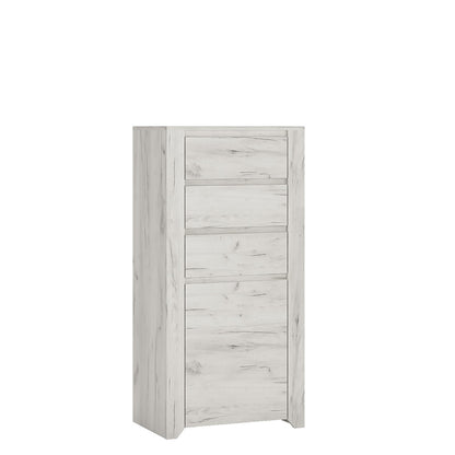 Florence White Oak 1 Door 3 Drawer Chest of Drawer - FurniComp