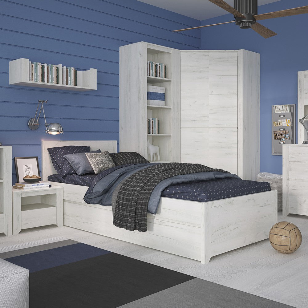 Florence White Oak 1 Door 3 Drawer Chest of Drawer - FurniComp