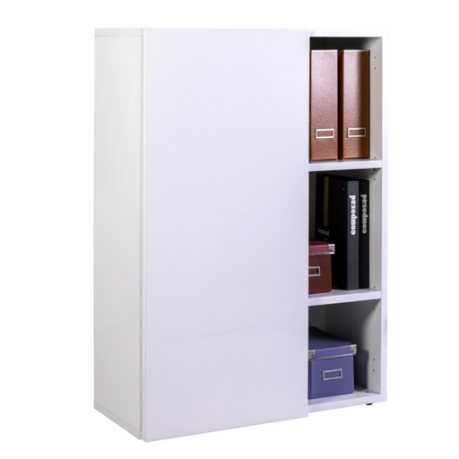 Formia 1 Door White Gloss Bookcase/Filing Cabinet - FurniComp