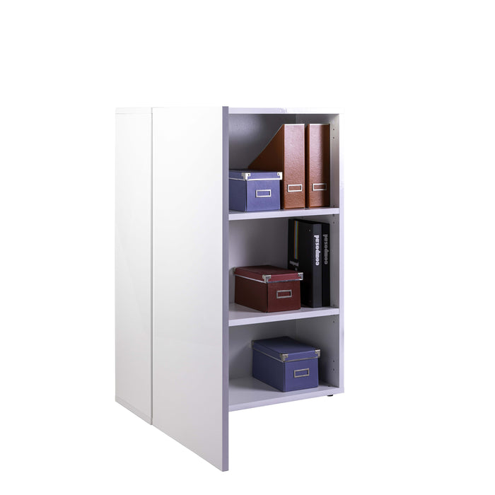Formia 1 Door White Gloss Bookcase/Filing Cabinet - FurniComp