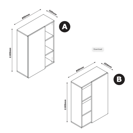 Formia 1 Door White Gloss Bookcase/Filing Cabinet - FurniComp