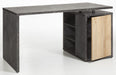 Formia Large Grey and Oak Desk with Storage Cupboard - FurniComp