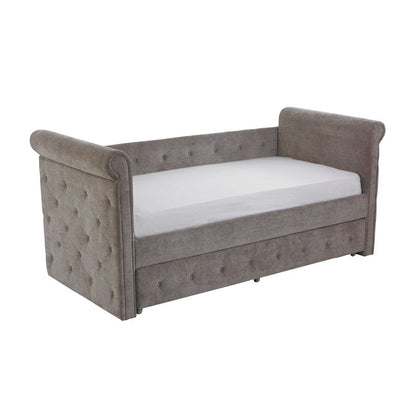 Fortis Mink Velvet Daybed with Trundle - FurniComp