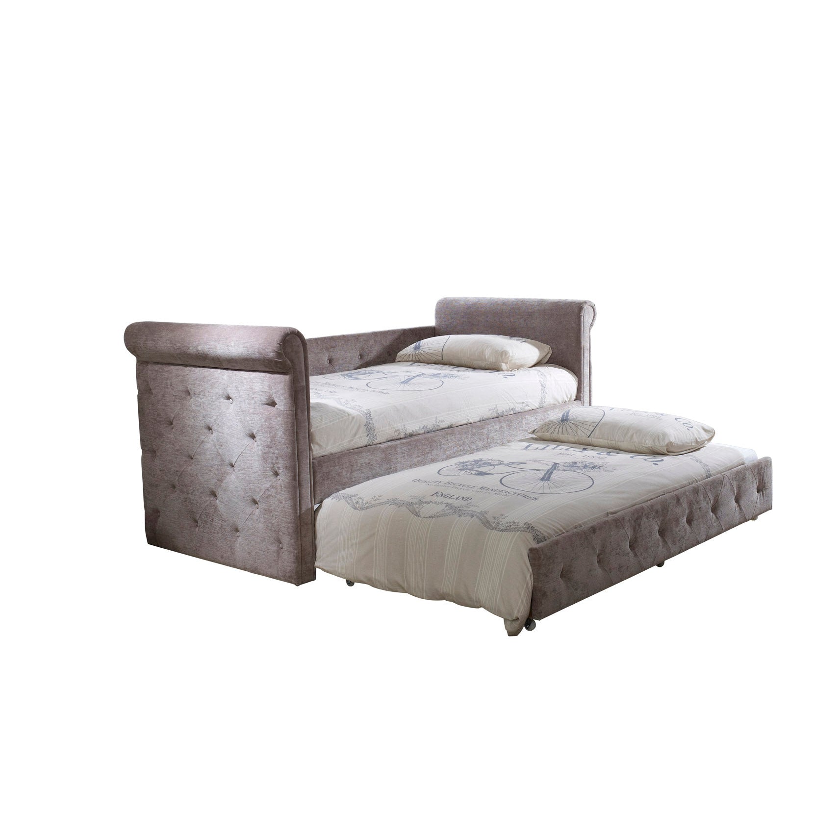 Fortis Mink Velvet Daybed with Trundle - FurniComp