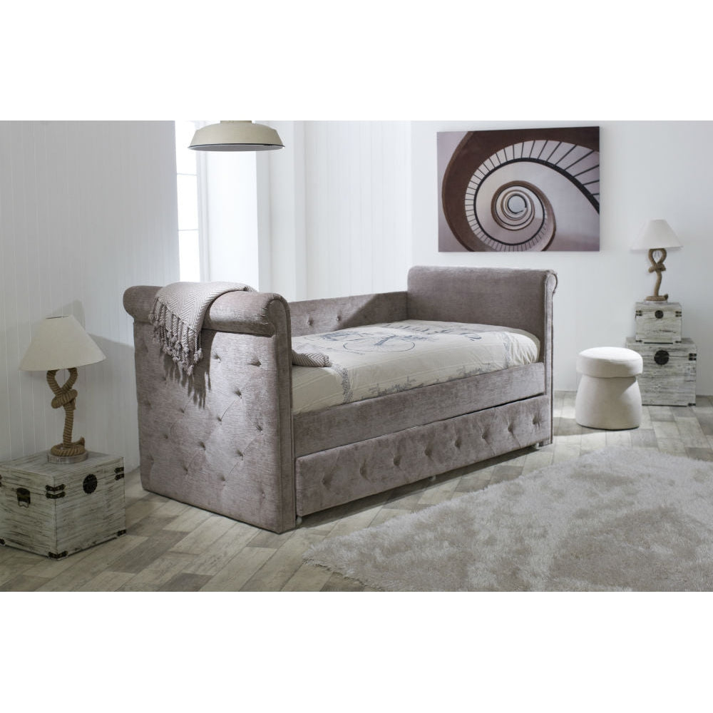 Fortis Mink Velvet Daybed with Trundle - FurniComp