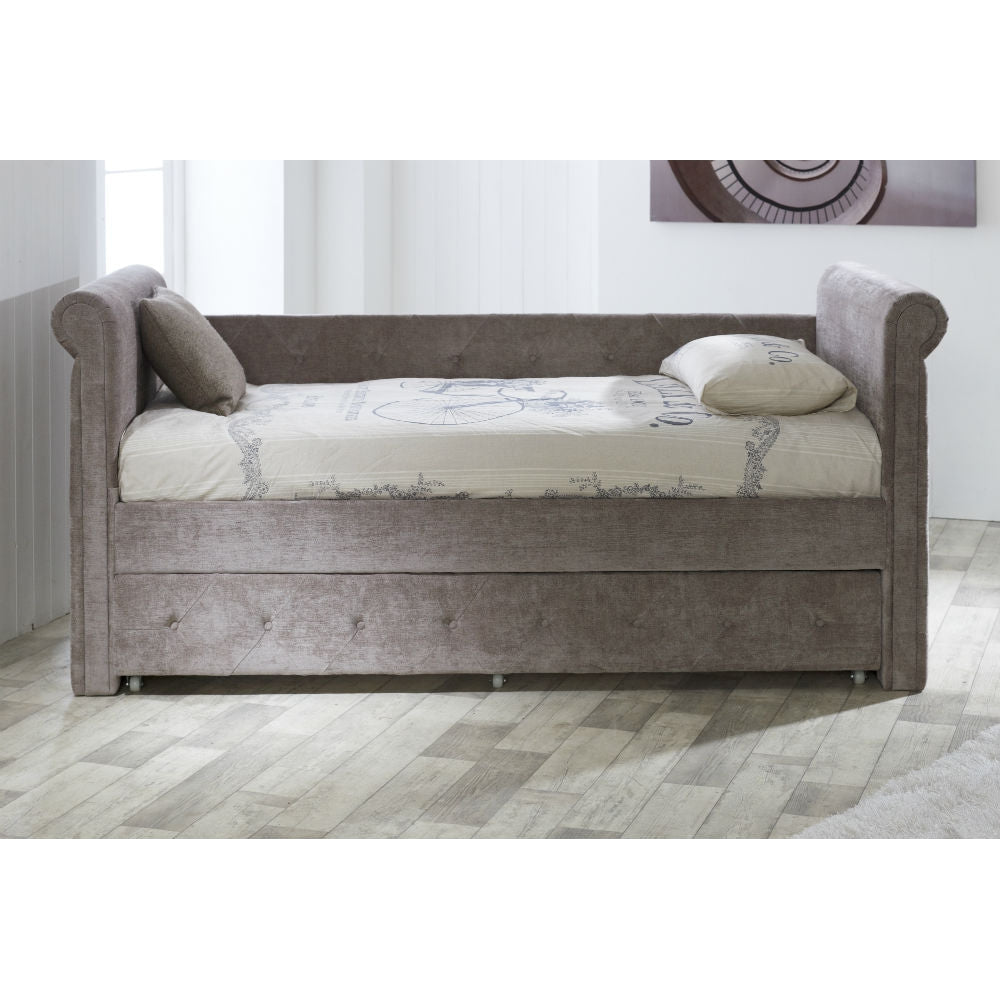 Fortis Mink Velvet Daybed with Trundle - FurniComp