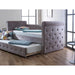 Fortis Silver Velvet Daybed with Trundle - FurniComp