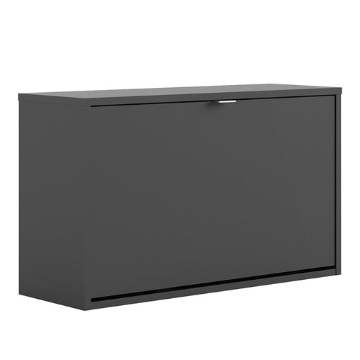 Function 1 Tilting Door 2 Layer Black Shoe Cabinet - FurniComp