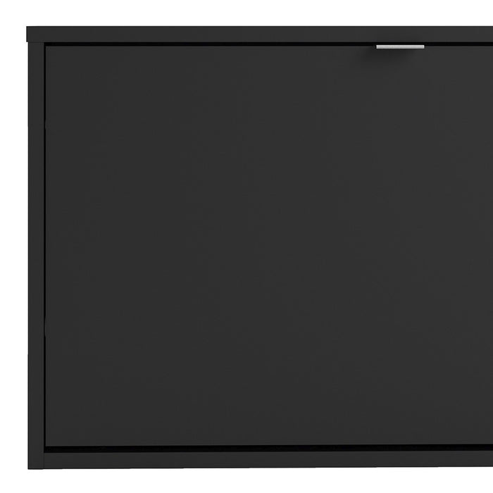 Function 3 Tilting Door 2 Layer Black Shoe Cabinet - FurniComp