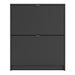 Function 2 Tilting Door 2 Layer Black Shoe Cabinet - FurniComp