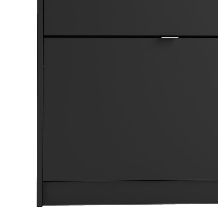 Function 3 Tilting Door Black Shoe Cabinet - FurniComp