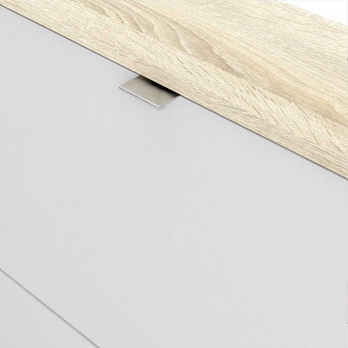Function 4 Tilting Door White and Oak Shoe Cabinet - FurniComp