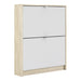 Function 2 Tilting Door White and Oak Shoe Cabinet - FurniComp