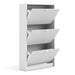 Function 3 Tilting Door 2 Layer White Shoe Cabinet - FurniComp