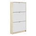 Function 3 Tilting Door White and Oak Shoe Cabinet - FurniComp