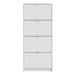 Function 4 Tilting Door 2 Layer White Shoe Cabinet - FurniComp