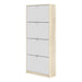 Function 4 Tilting Door 2 Layer White and Oak Shoe Cabinet - FurniComp