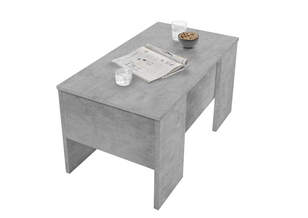 Gianna Concrete Grey Lift Up Coffee Table with Storage - FurniComp