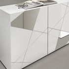 Giulia 3 Door White Gloss TV Unit with Mirrors - FurniComp