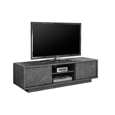 Glacia 2 Door Black Marble Effect TV Unit - FurniComp