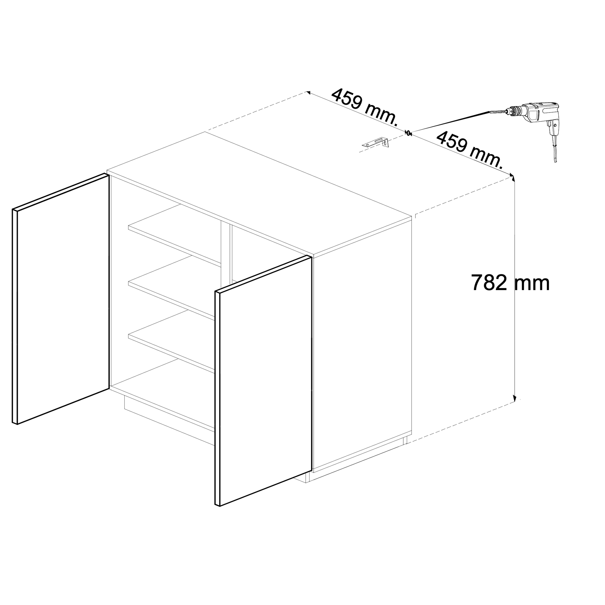 Glacia 2 Door White Marble Effect Sideboard - FurniComp