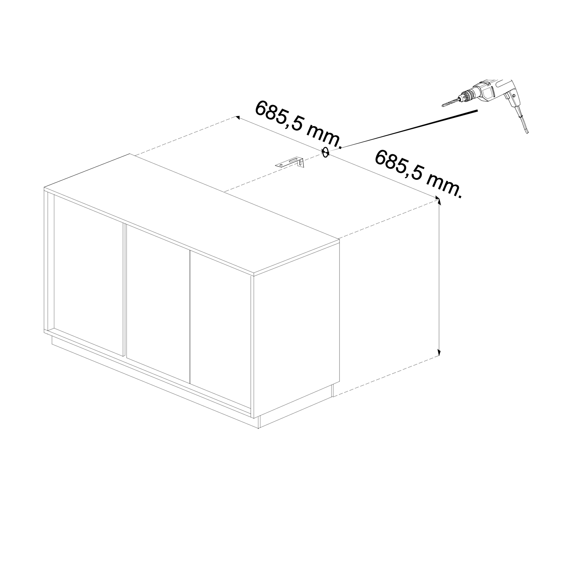 Glacia 3 Door White Marble Effect Sideboard - FurniComp