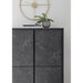 Glacia 4 Door Black Marble Effect Tall Sideboard/Highboard - FurniComp