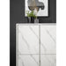 Glacia 4 Door White Marble Effect Tall Sideboard/Highboard - FurniComp