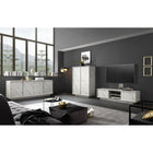 Glacia 4 Door White Marble Effect Tall Sideboard/Highboard - FurniComp