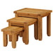 Hales Solid Oak 3 Piece Nest Of Table Set - FurniComp