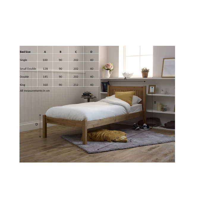 Hayes Pine Finish Wooden Bed Frame - FurniComp