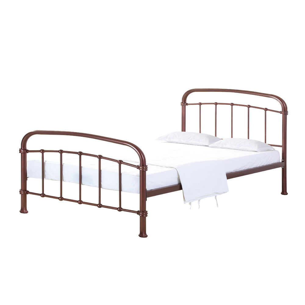 Hugo Industrial Style Copper Metal Frame Bed - FurniComp