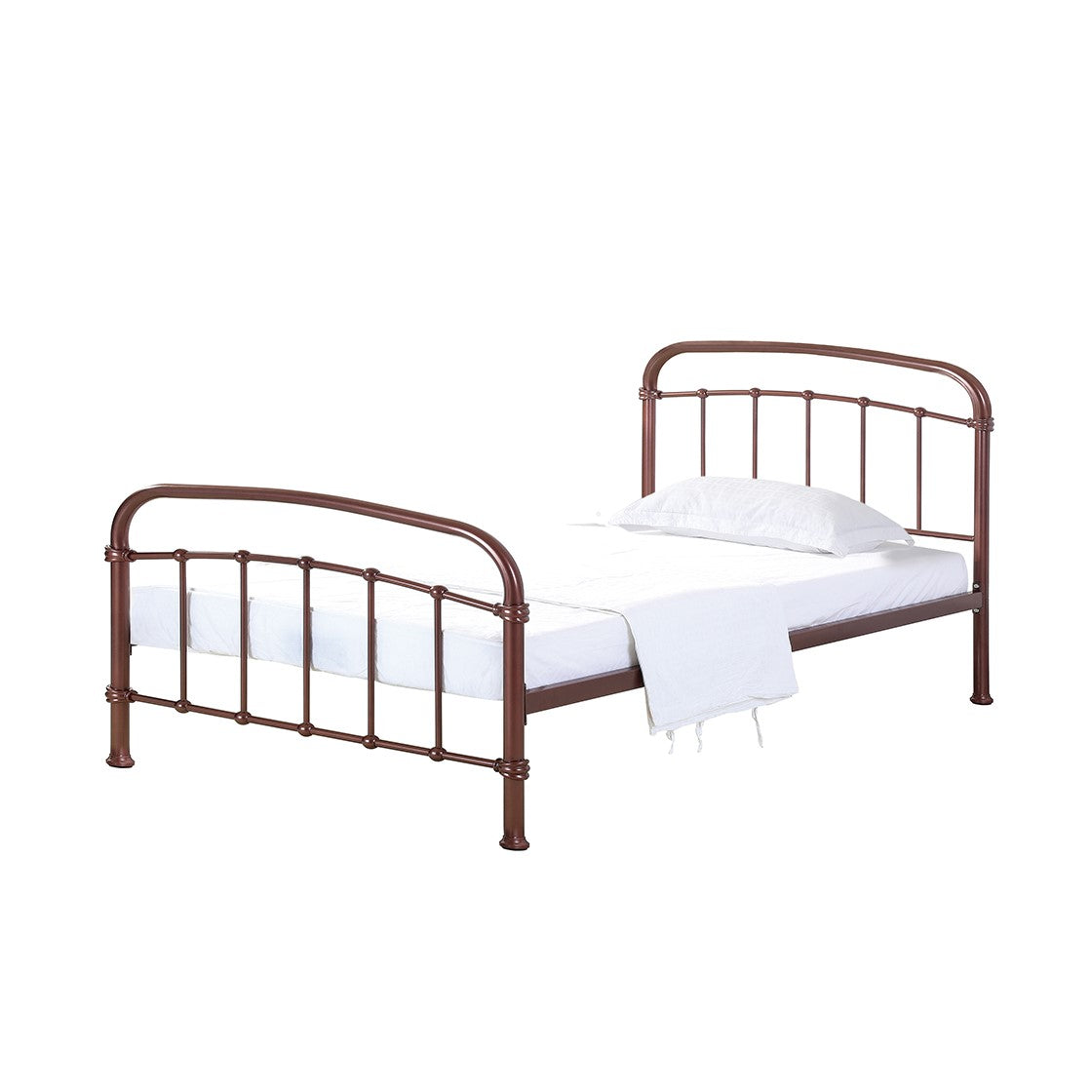 Hugo Industrial Style Copper Metal Frame Bed - FurniComp