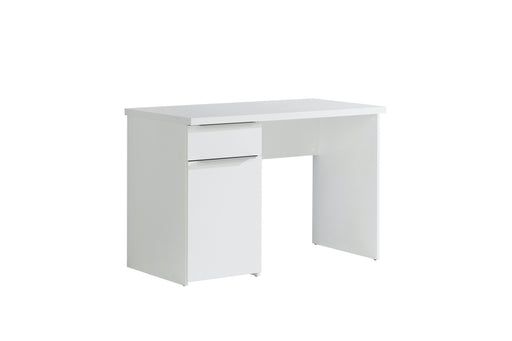 Iris 1 Door 1 Drawer Home Office Desk in White - FurniComp