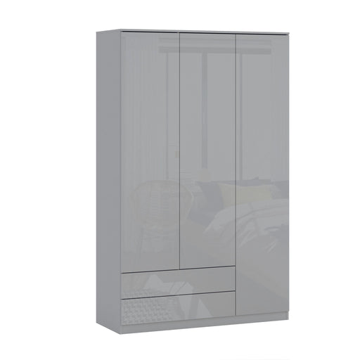 JAX 3 Door 2 Drawer Grey Wardrobe - FurniComp