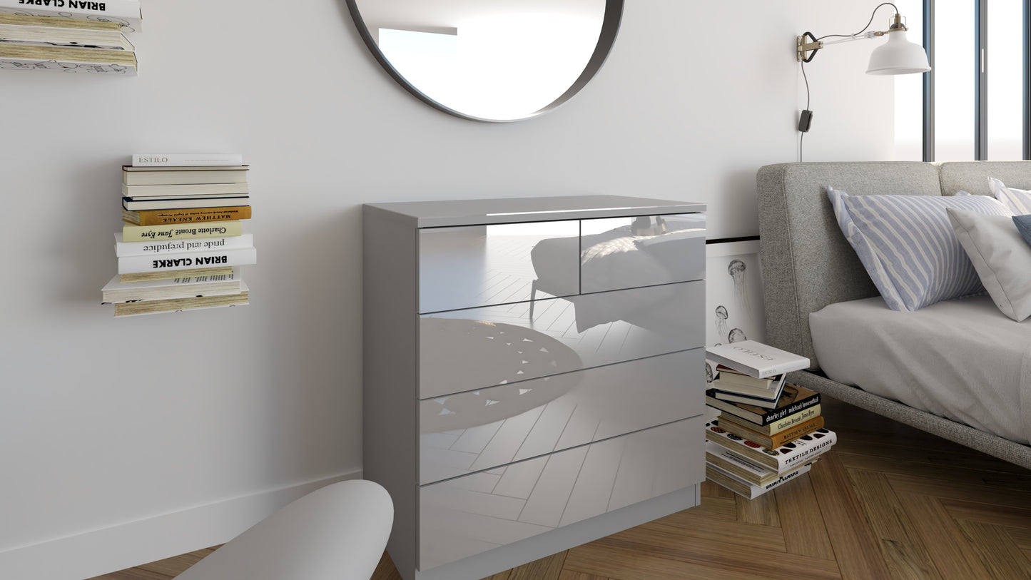 JAX 3+2 Grey Chest of Drawers - FurniComp