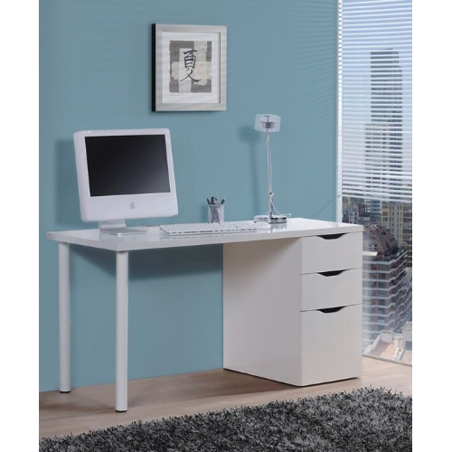 Jaffo Artic Matt White Computer Desk Home Office Furniture - FurniComp