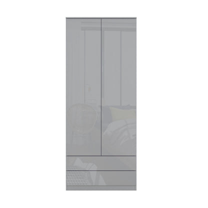 JAX 2 Door 2 Drawer Grey Wardrobe - FurniComp