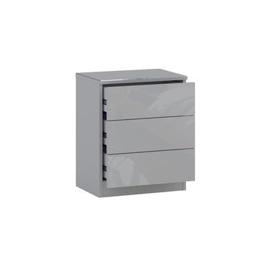 JAX 3 Drawer Grey Bedside - FurniComp