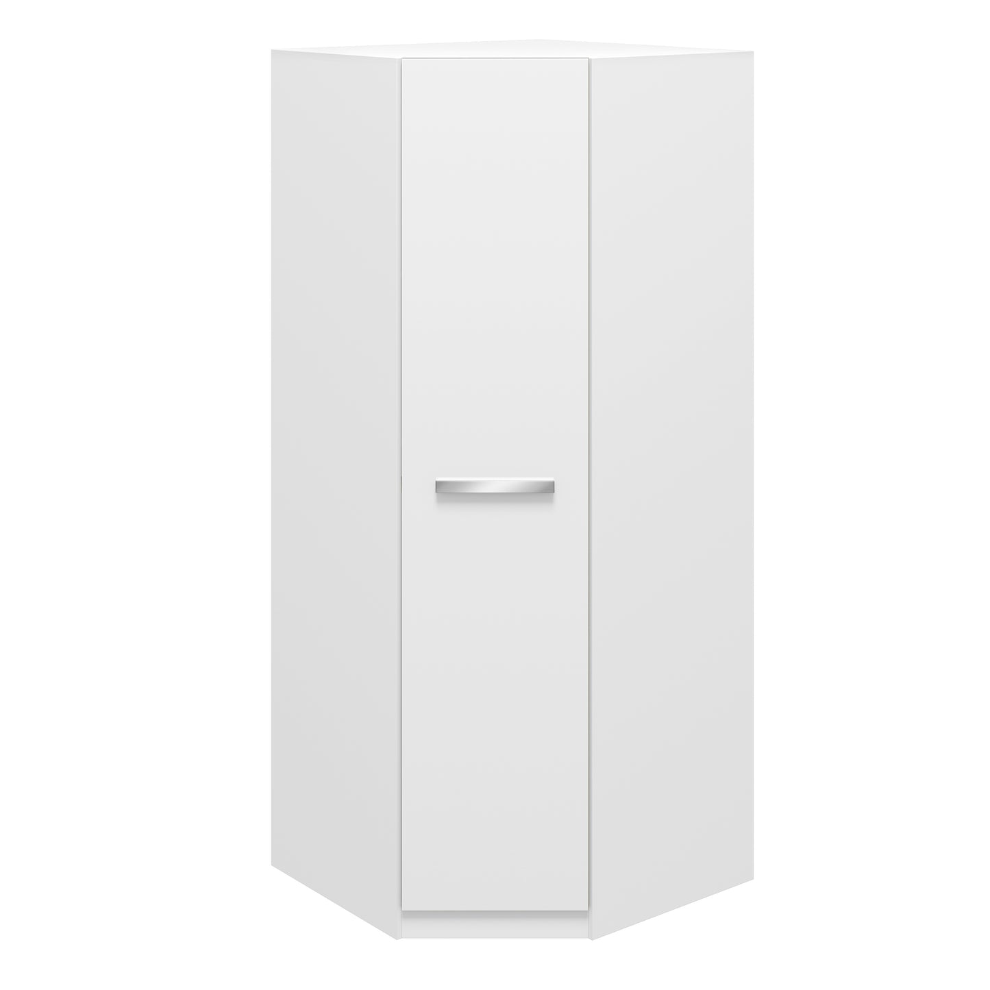 Joy 1 Door White Gloss Corner Wardrobe - FurniComp