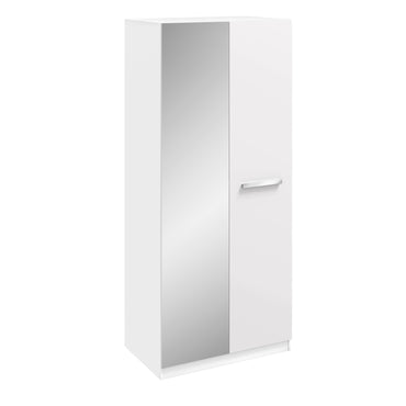 Joy 2 Door High Gloss White Mirrored Wardrobe - FurniComp