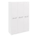 Joy 3 Door High Gloss White Wardrobe - FurniComp